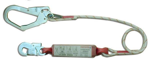 3M Protecta 1.5m Single Leg Rope Shock Absorbing Lanyard with Scaffold Hook AE522/15 - SecureHeights