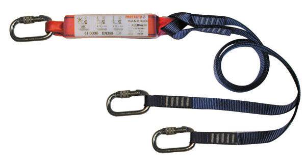 3M Protecta 1.5m Twin Leg 25mm Webbing Shock Absorbing Lanyard with Screwgate Carabiners AE5315WAA - SecureHeights