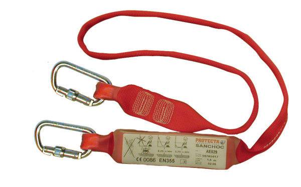 3M Protecta 2m Single Leg 45mm Webbing Shock Absorbing Lanyard with Screwgate Carabiner AE529 - SecureHeights