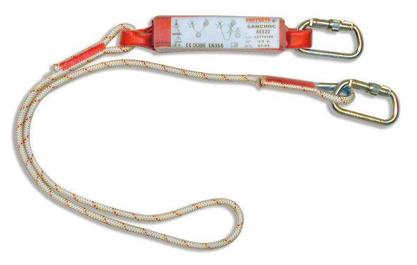 Adjustable Rope Lanyard  Single Leg 2M Shock Absorb Adjustable