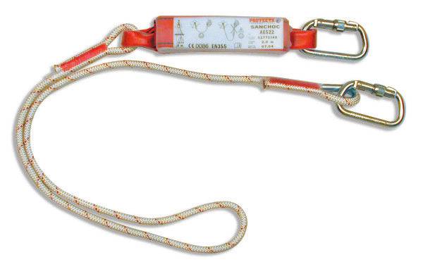3M Protecta 2m Single Leg Rope Shock Absorbing Lanyard with Screwgate Carabiner AE522 - SecureHeights