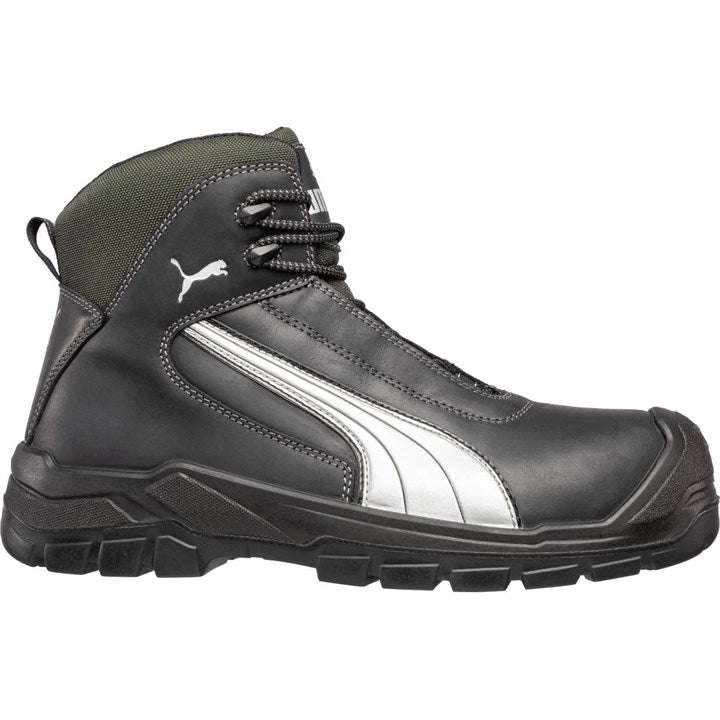 PUMA Safety SCUFF CAPS EVO CASCADES MID S3 Greased Full-Grain Leather Safety Boots - Black/Grey