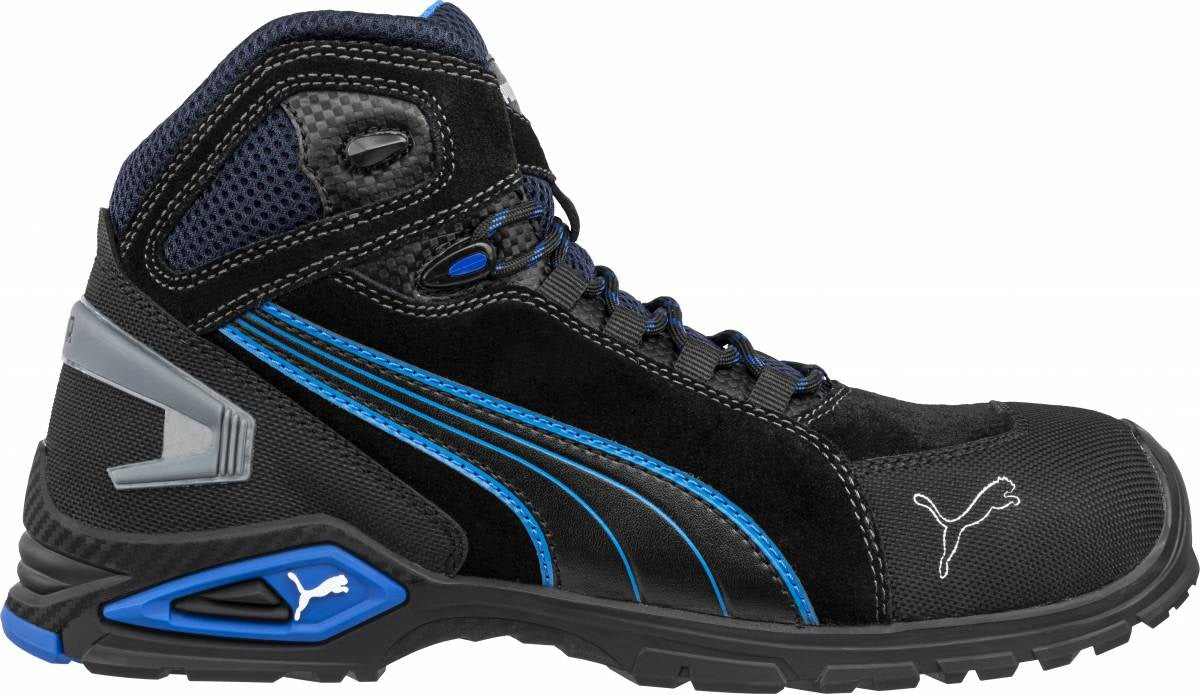 PUMA Safety METRO PROTECT RIO MID S3L Leather Safety Boots - Black/Blue