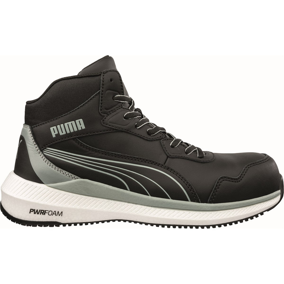 PUMA Safety MOTION PWR ZOOM MID S3S ESD Leather Safety Boots - Black/White