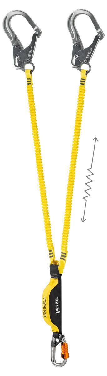 Petzl ABSORBICA-Y MGO Double Lanyard with Integrated Energy Absorber and MGO Connectors 80cm-150cm International Version - SecureHeights