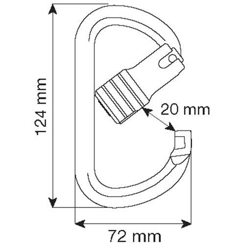 CAMP Safety ANSI OVAL ALU 3LOCK Triple Lock Aluminium Carabiner 2147 - SecureHeights