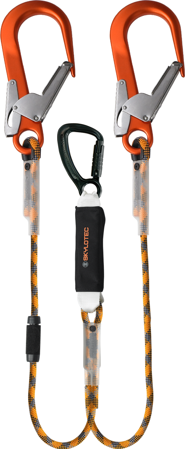Skylotec BFD Y SK12 Twin Leg Rope Lanyard with 60mm Scaffold Hooks 1m-2m - SecureHeights
