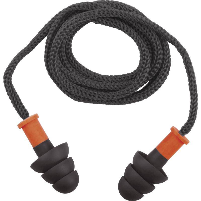 DeltaPlus CONICFIR050 SNR 34 dB Reusable Thermoplastic Earplugs with Cord (50 Pairs) - SecureHeights