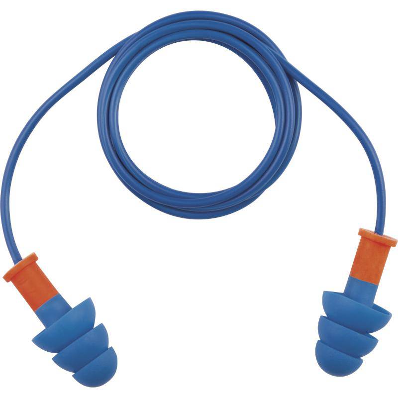 DeltaPlus CONICFIRDE010 SNR 34 dB Reusable Thermoplastic Earplugs with Cord (10 Pairs) - SecureHeights