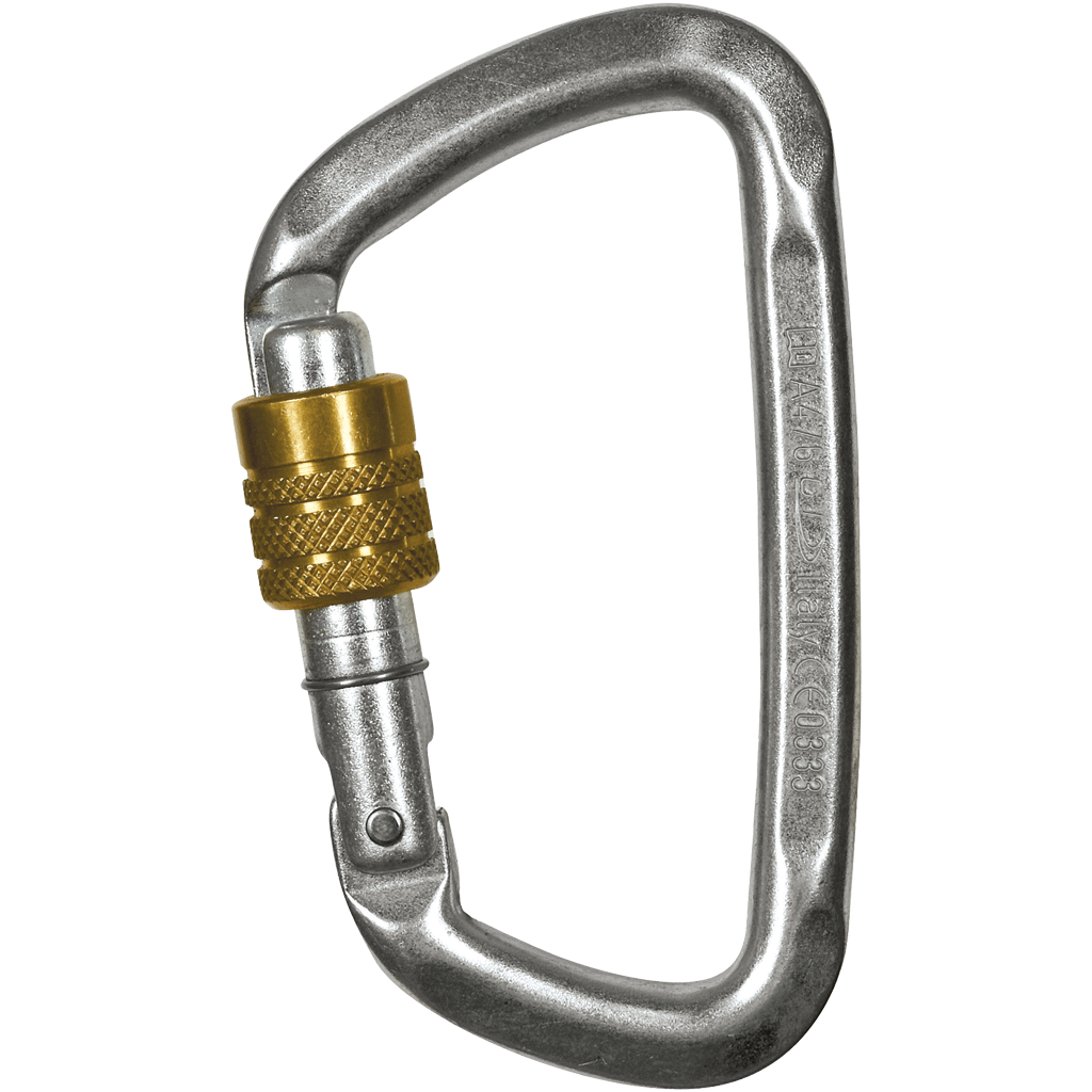 Climbing Technology D-SHAPE STEEL SG Steel Screwgate Carabiner 3C4760A - SecureHeights