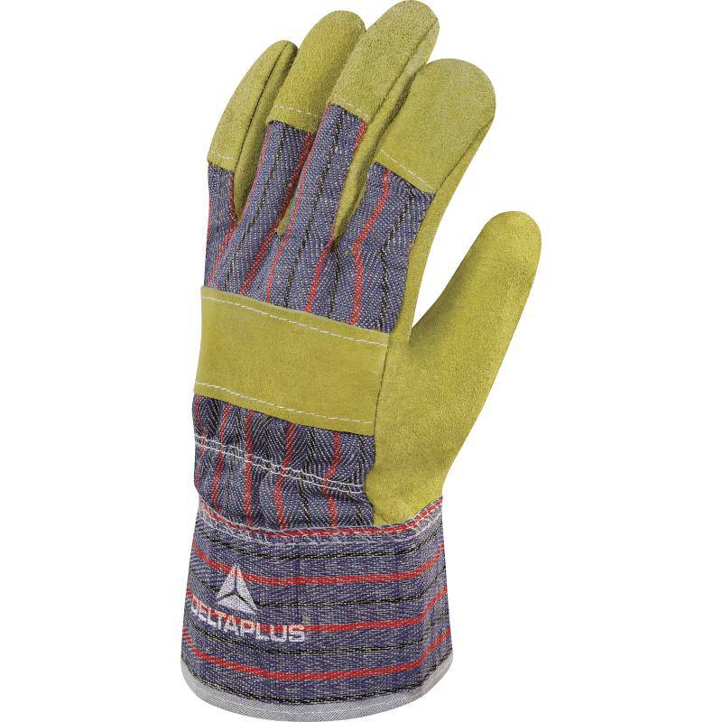 DeltaPlus DC103 Cowhide/Cloth Docker Rigger Gloves (10 Pairs) - SecureHeights