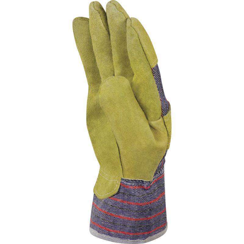 DeltaPlus DC103 Cowhide/Cloth Docker Rigger Gloves (10 Pairs) - SecureHeights