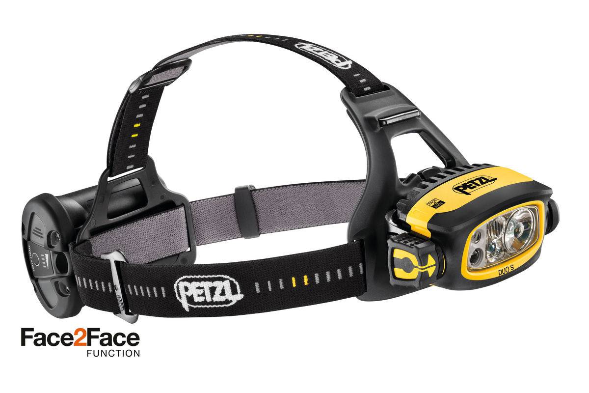 Petzl DUO S (UK) 1100 Lumens FACE2FACE Ultra Powerful Rechargeable Multibeam Headlamp E80CHR UK - SecureHeights