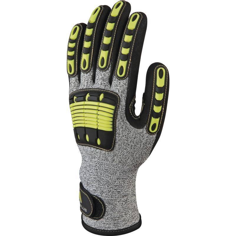 DeltaPlus EOS NOCUT VV910 Cut D Double Nitrile Coated Palm Reinforced Knitted Safety Gloves (2 Pairs) - SecureHeights