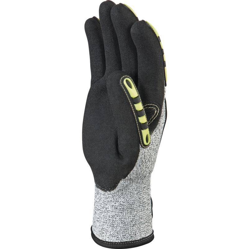DeltaPlus EOS NOCUT VV910 Cut D Double Nitrile Coated Palm Reinforced Knitted Safety Gloves (2 Pairs) - SecureHeights