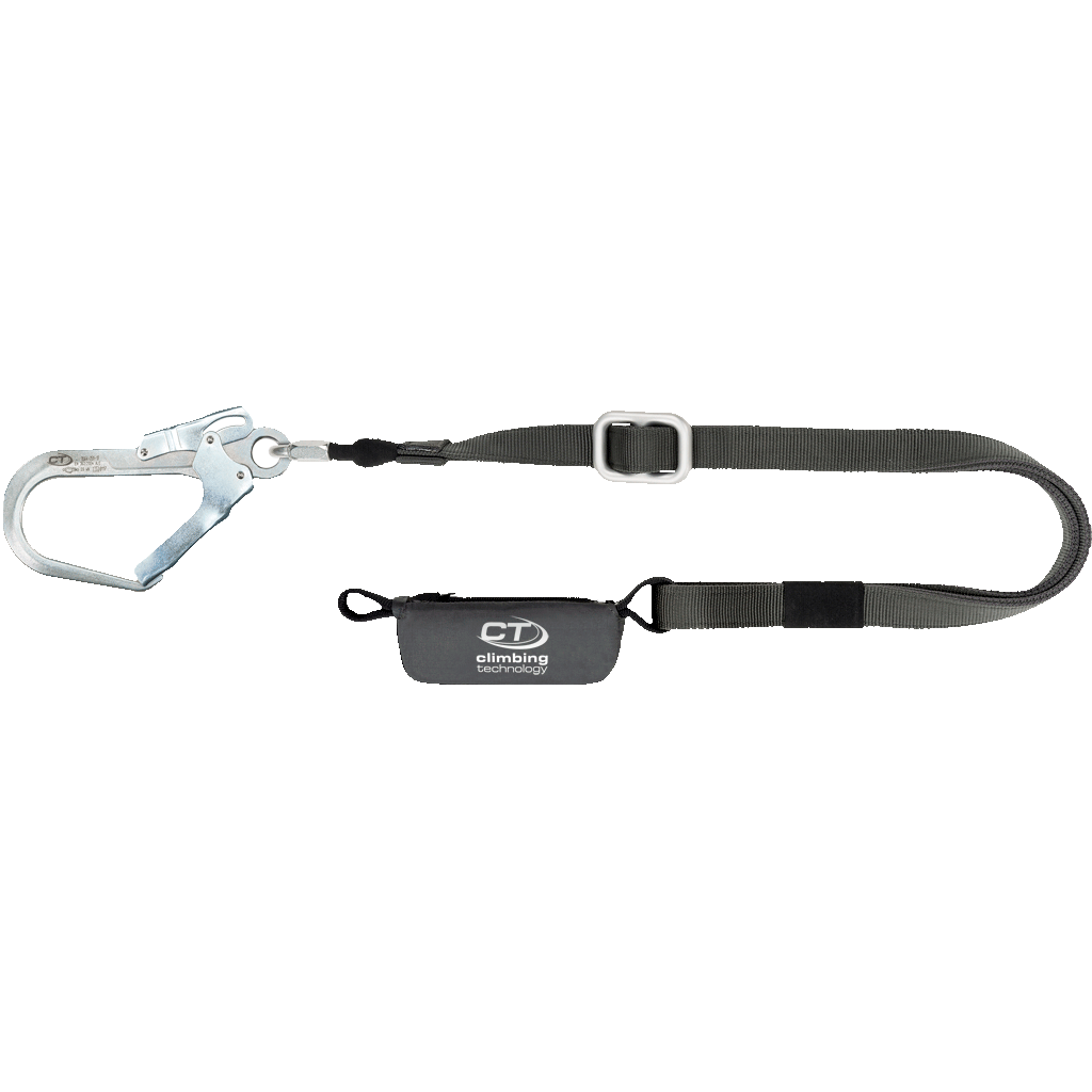Climbing Technology FLEX REG 140 STEEL Adjustable 130cm-180cm Single Leg Edge Tested Fall Arrest Lanyard with 50mm Steel Hook 7W1260D - SecureHeights