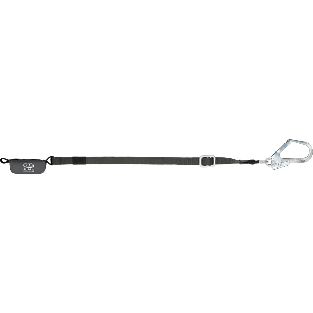Climbing Technology FLEX REG 140 STEEL Adjustable 130cm-180cm Single Leg Edge Tested Fall Arrest Lanyard with 50mm Steel Hook 7W1260D - SecureHeights