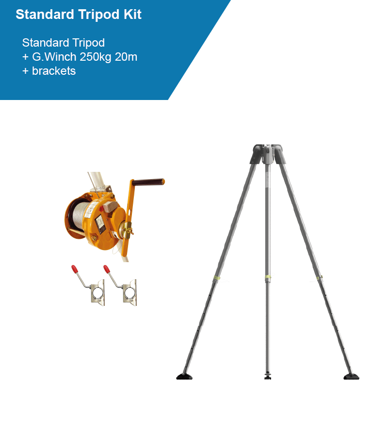 Globestock G.Tripod 230 Standard Tripod Kit with 20m G.Winch and Bracket - SecureHeights