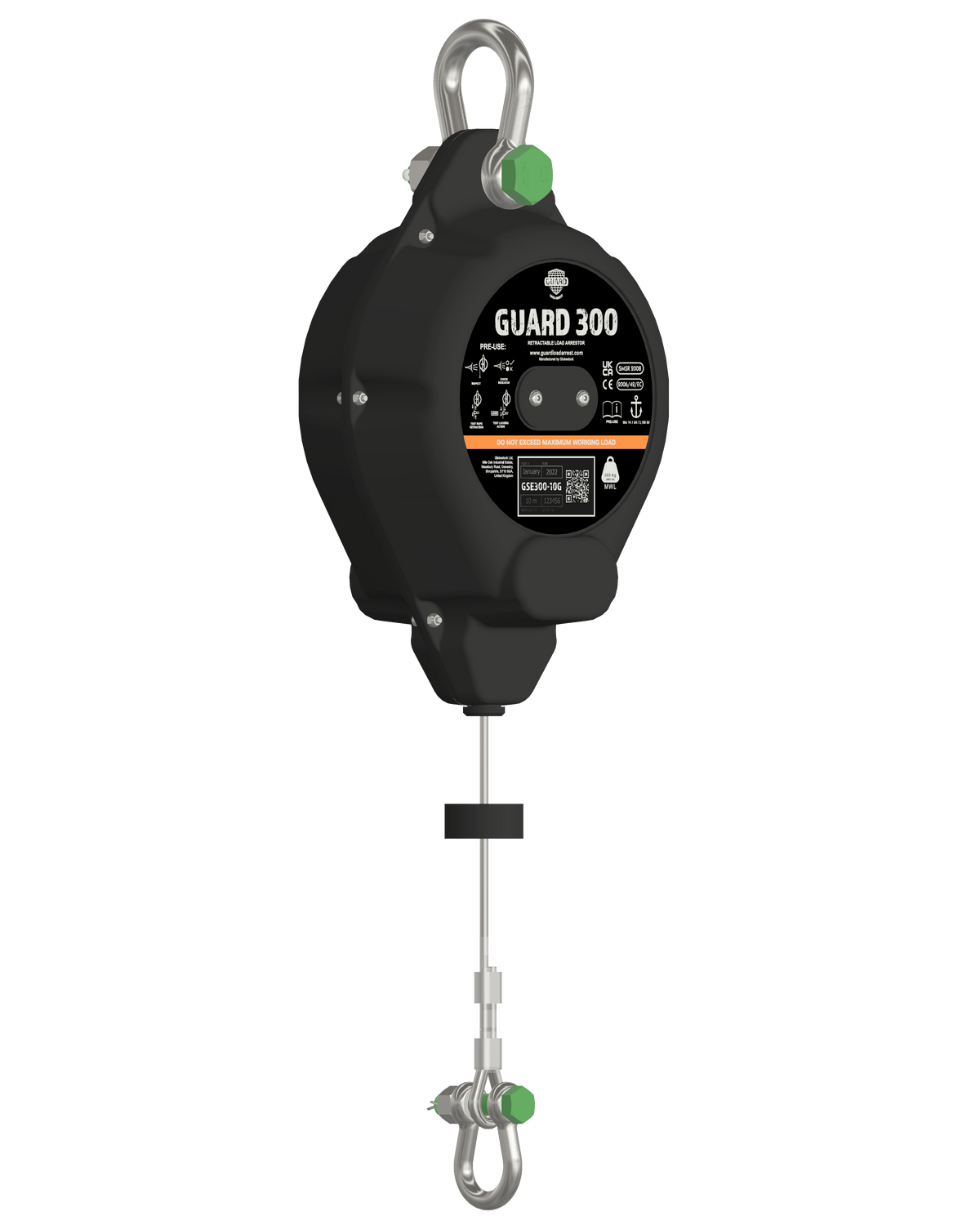 Globestock GUARD300 300kg MWL Galvanised Steel Cable Load Arrestor 10m-25m - SecureHeights