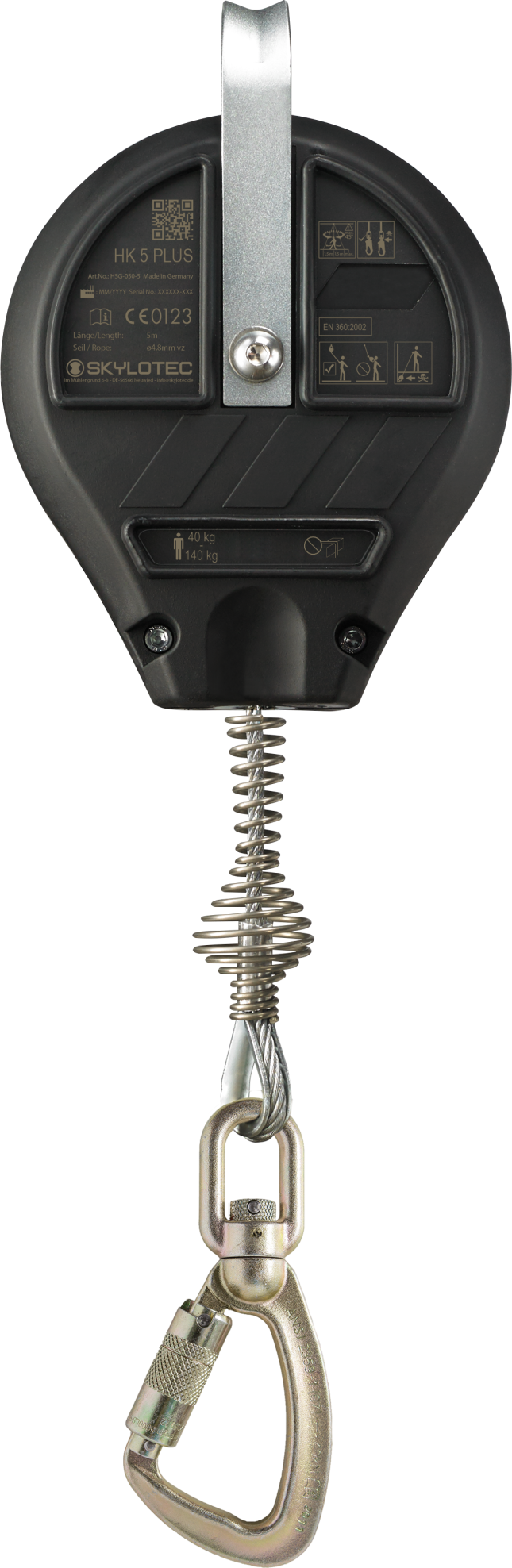 Skylotec HK PLUS 5m Galvanised Steel Cable Fall Arrest Block HSG-050-05 - SecureHeights