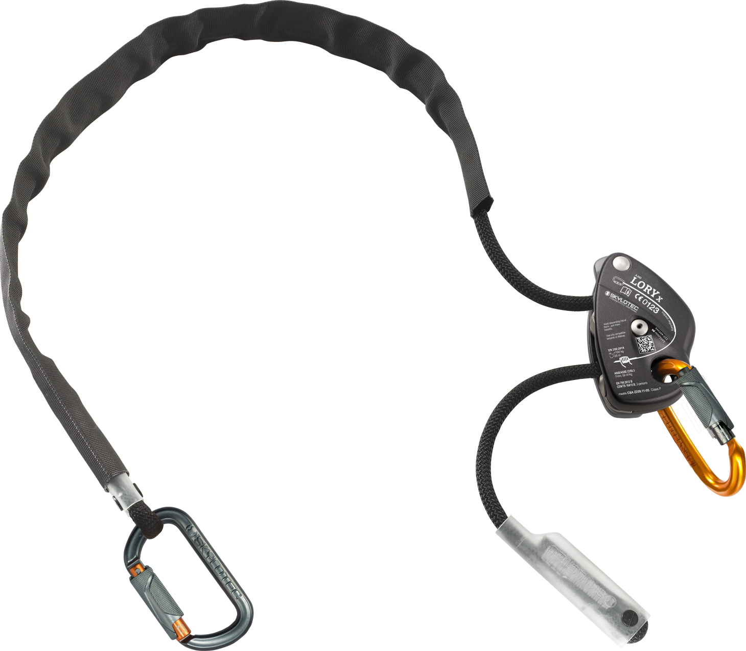 Skylotec LORY X Single Leg Adjustable Lanyard with DOUBLE TW Carabiner 2m-5m - SecureHeights