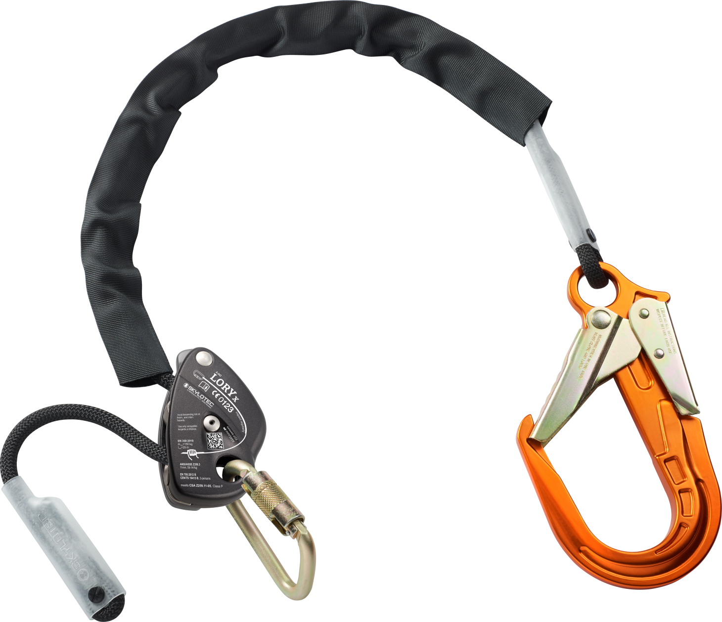 Skylotec LORY X Single Leg Adjustable Lanyard with Scaffold Hook 1.5m-25m - SecureHeights