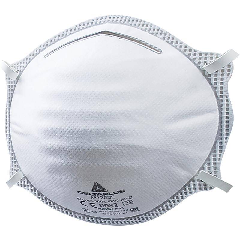 DeltaPlus M1200 FFP2 Disposable Moulded Half Face Mask without Valve (Pack of 20) - SecureHeights
