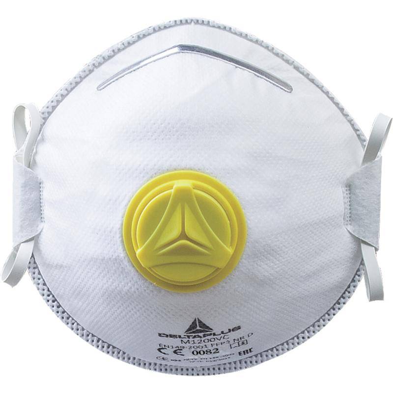 DeltaPlus M1200V FFP2 Disposable Moulded Half Face Mask with Valve (Pack of 10) - SecureHeights
