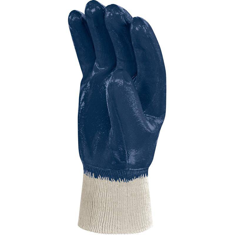 DeltaPlus NI155 Full Nitrile Coated Ribbed Cuff Safety Gloves (10 Pairs) - SecureHeights