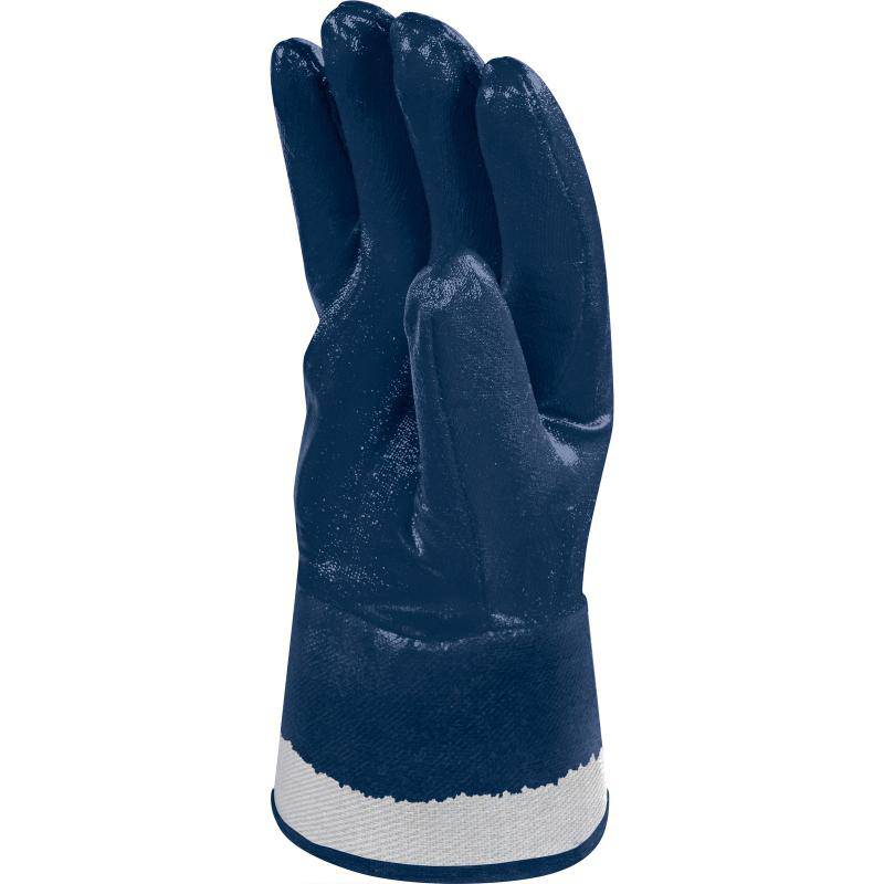 DeltaPlus NI175 Nitrile Fully Coated 6cm Cloth Cuff Safety Gloves (10 Pairs) - SecureHeights