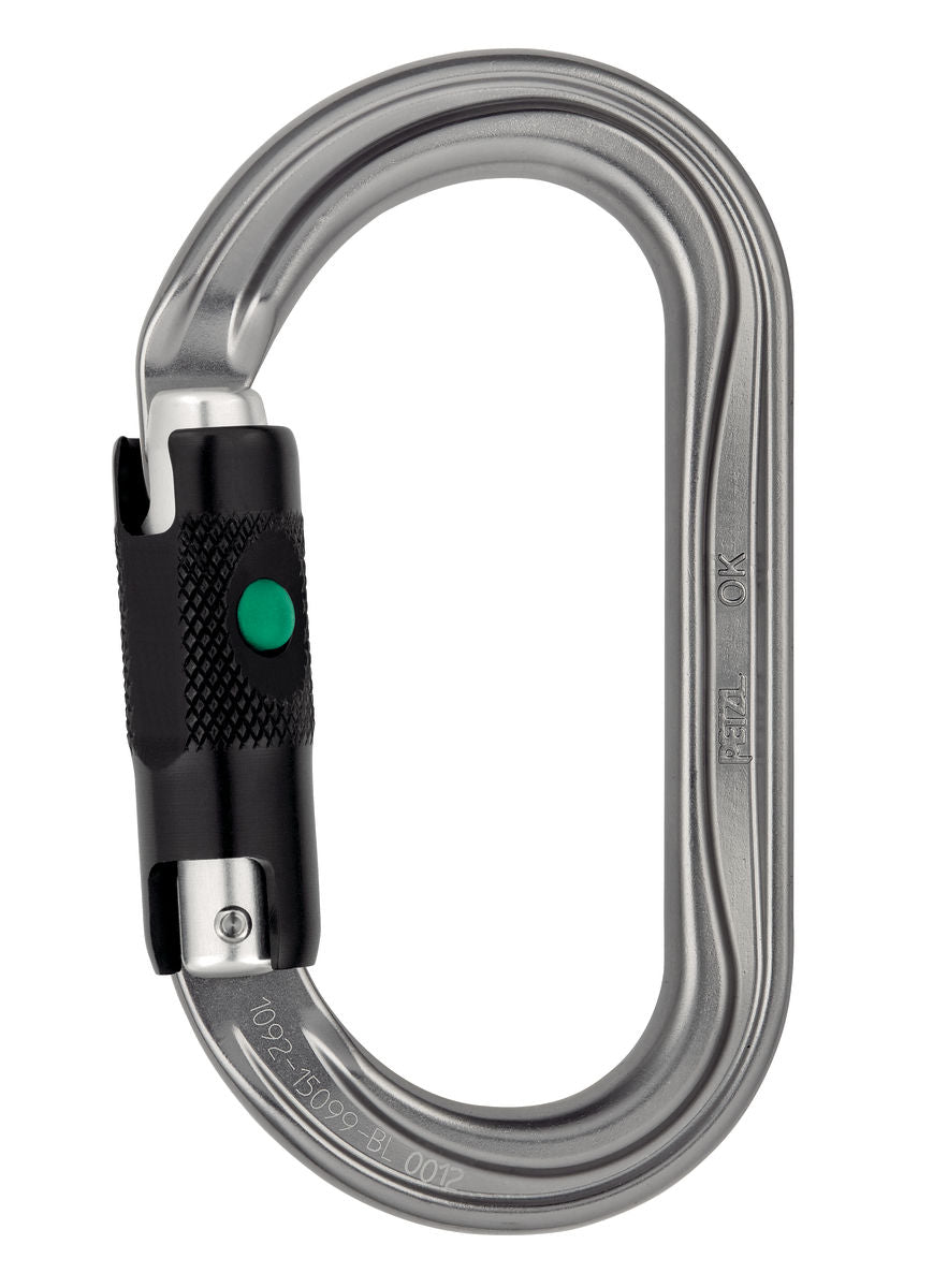 Petzl OK Lightweight Aluminium Oval Ball Lock Carabiner M33A BL - SecureHeights