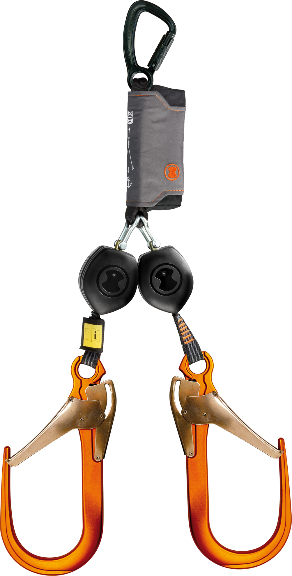 Skylotec PEANUT Y 2.5m Twin Leg Self Retracting Lifeline with 110mm Scaffold Hooks HSG-022-2,5-2 - SecureHeights