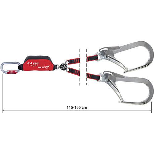 CAMP Safety RETEXO GYRO REWIND 115cm-155cm Twin Leg Edge Tested Elastic Lanyard with 110mm Hooks 7250210 - SecureHeights