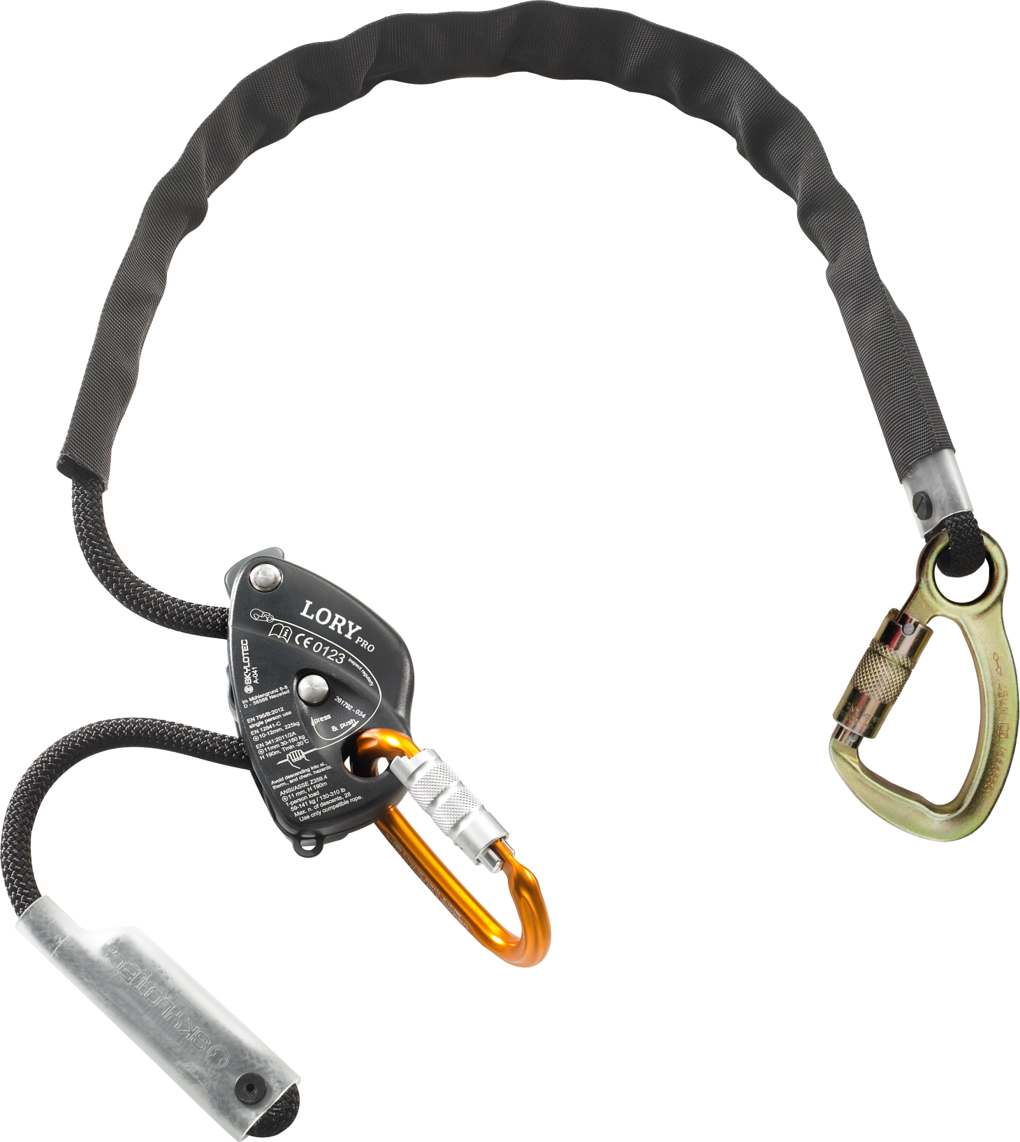 Skylotec SET LORY PRO Single Leg Lanyard with KOBRA TRI Carabiner 1.5m-5m - SecureHeights