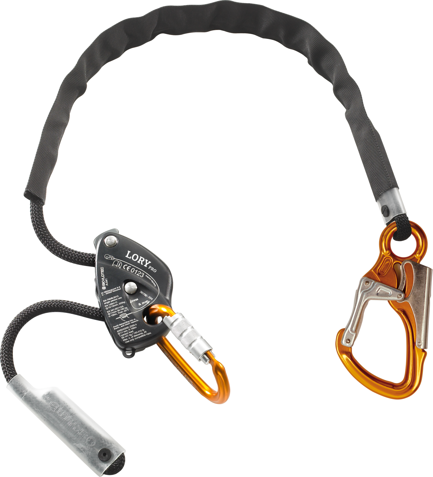 Skylotec SET LORY PRO Single Leg Lanyard with ATTACK Snap Hook and OVALOY TRI Carabiner 1.5m-5m - SecureHeights