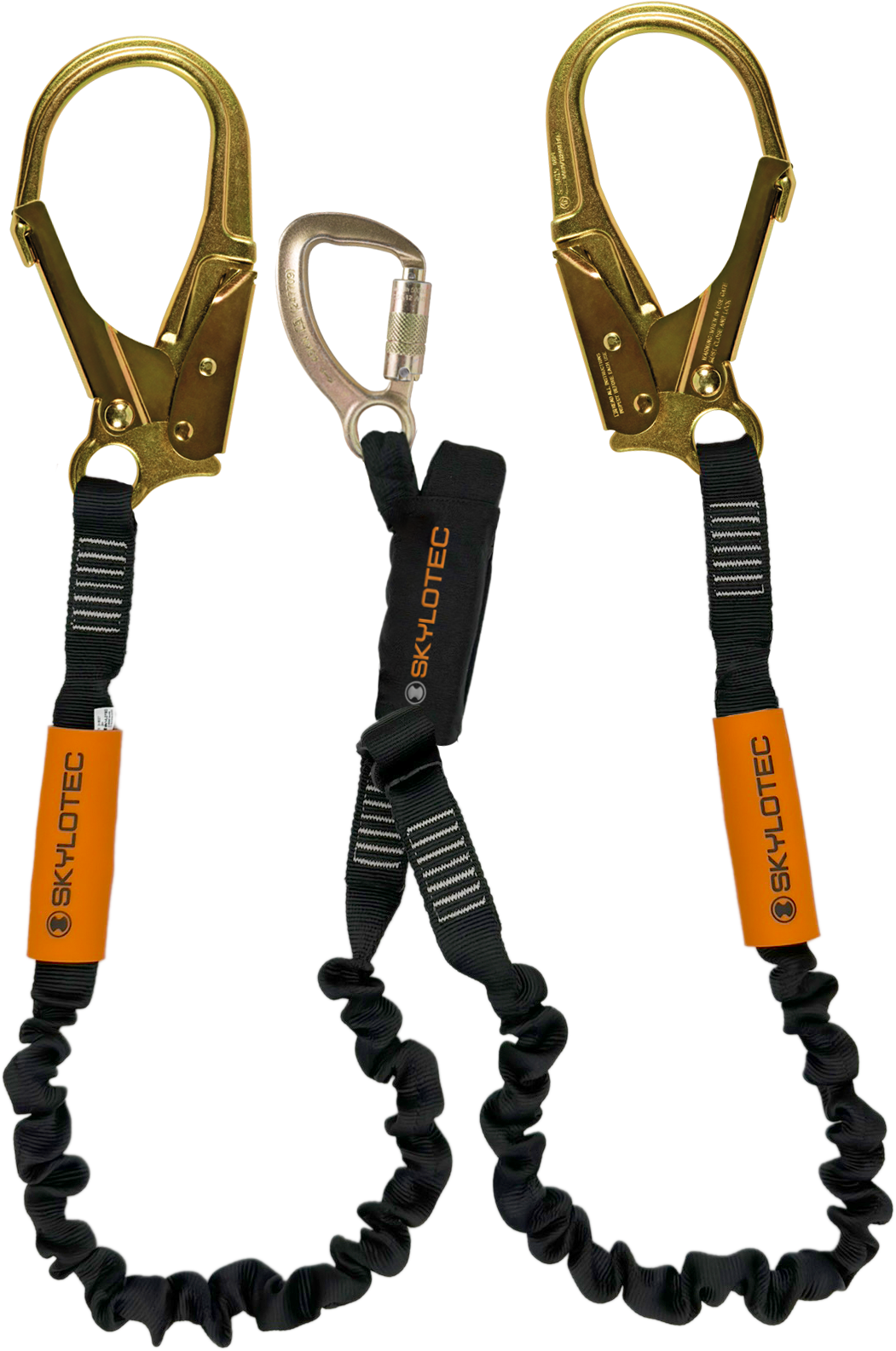 Skylotec SKYSAFE PRO+ 1.8m Twin Leg Webbing Lanyard with 60mm Scaffold Hooks L-0836-1C8 - SecureHeights