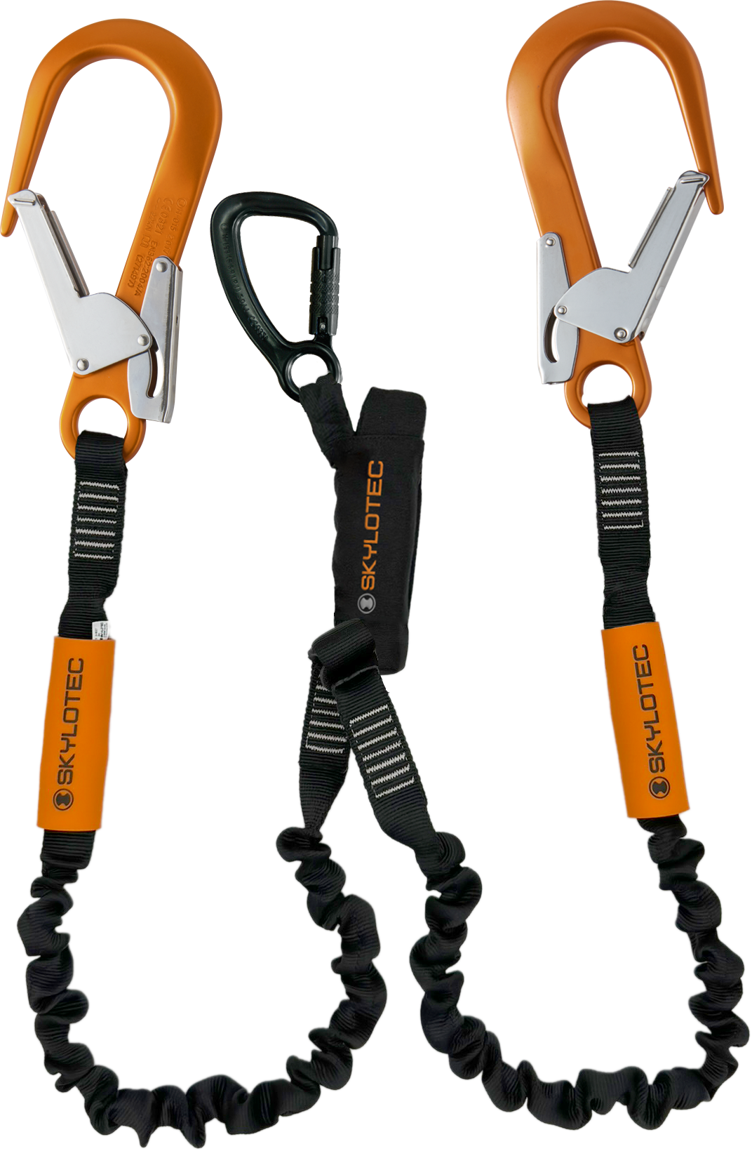 Skylotec SKYSAFE PRO+ 1.8m Twin Leg Webbing Lanyard with 60mm Scaffold Hooks L-0839-1C8 - SecureHeights