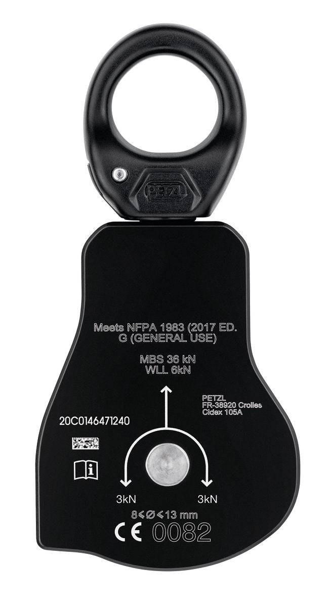 Petzl SPIN L1D Very High Efficiency Single Pulley with Swivel and One Way Rotation P001AA00 - SecureHeights