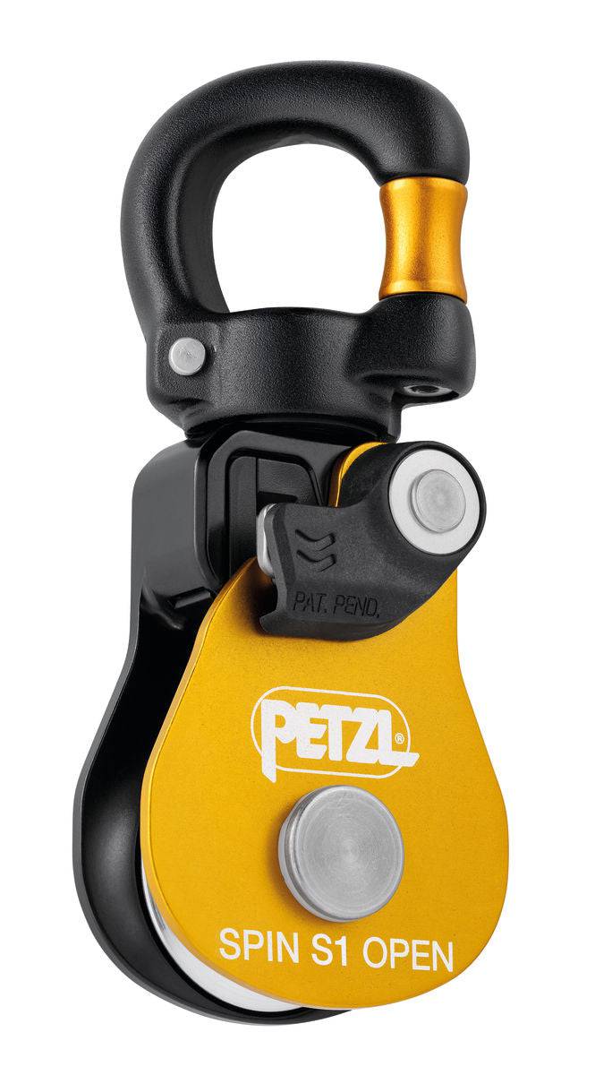 Petzl SPIN S1 OPEN Very High Efficiency Compact Single Pulley with Gated Swivel P002BA00 - SecureHeights