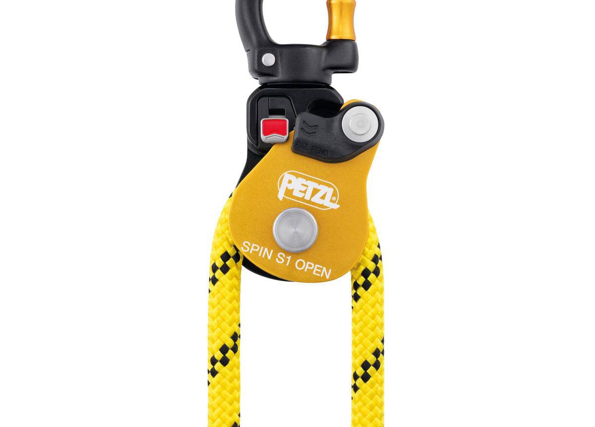 Petzl SPIN S1 OPEN Very High Efficiency Compact Single Pulley with Gated Swivel P002BA00 - SecureHeights