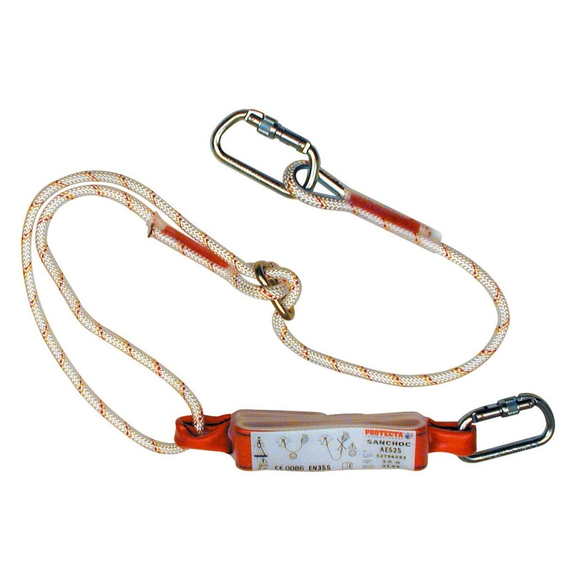 3M Protecta Sanchoc Adjustable 2m Single Leg Rope Shock Absorbing Lanyard AE525 - SecureHeights
