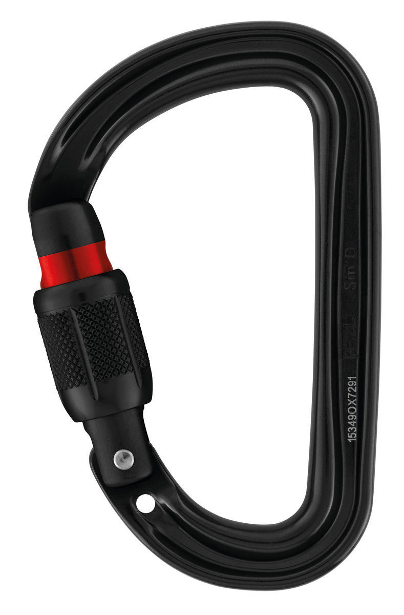 Petzl Sm'D Ultra Lightweight Asymmetric Aluminium Screw Lock Carabiner M39A SLN - SecureHeights