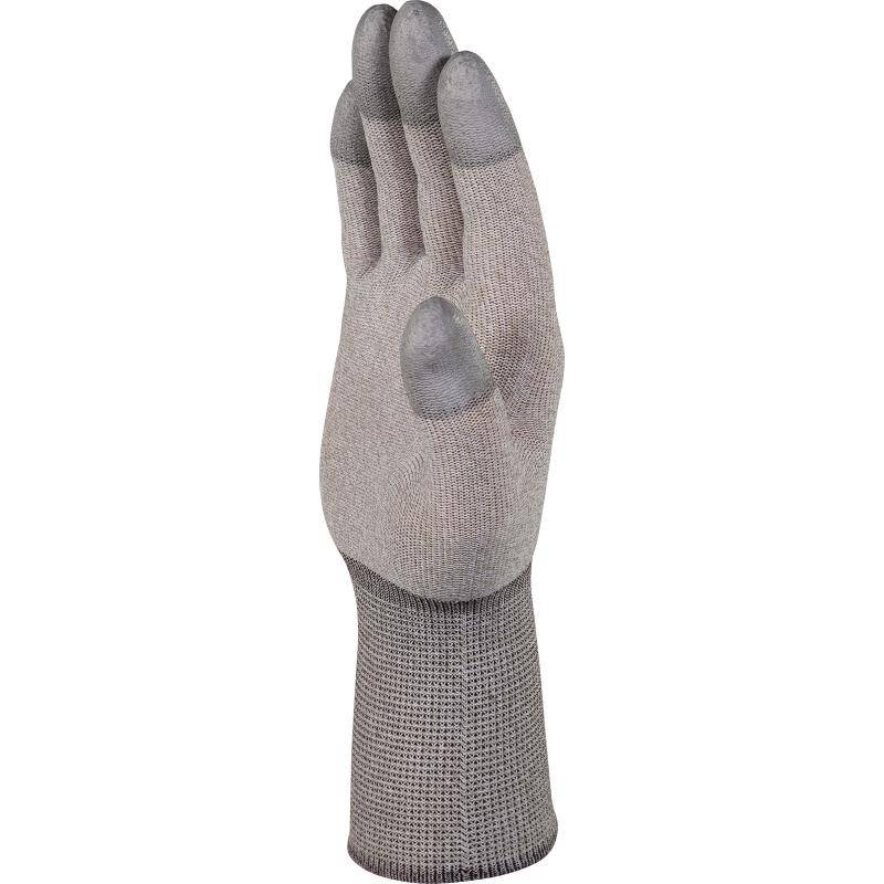 DeltaPlus THEMIS VV792 ESD PU Coated Fingertips 15 Gauge Antistatic Copper Polyamide Knitted Safety Gloves (10 Pairs) - SecureHeights