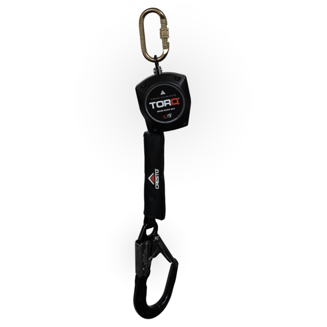 Abtech Safety TORQ MICRO 3.5m Single Leg Webbing Self Retracting Lifeline with Scaffold Hook H3.5-9680 - SecureHeights