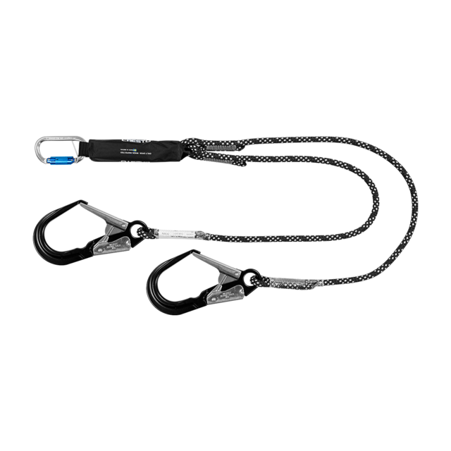 Cresto Safety TWIN-EDGE 1.5m Twin Leg Edge Tested Fall Arrest Lanyard with 60mm Hooks H 1504