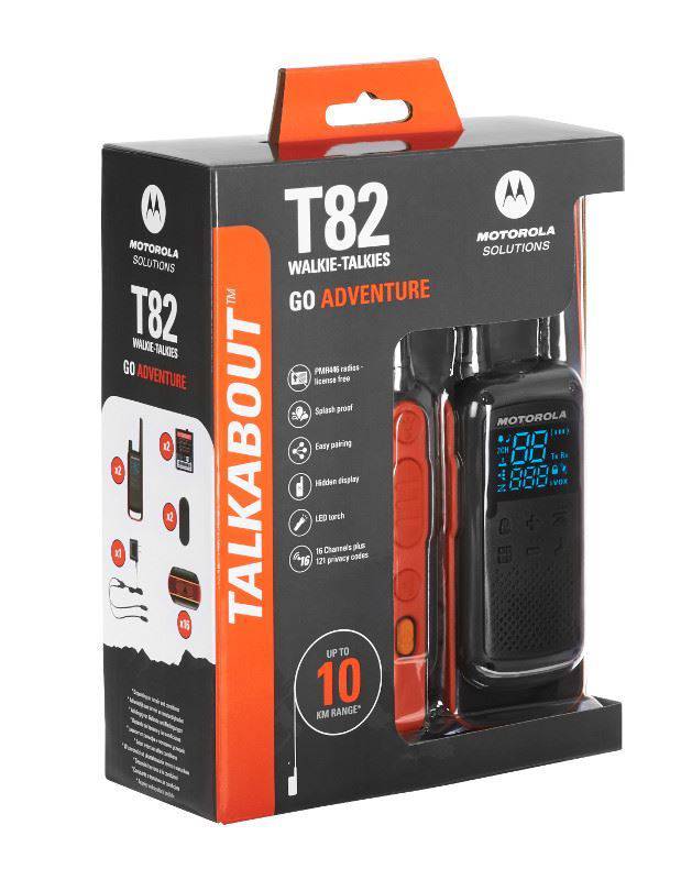 Motorola Talkabout T82 Licence Free PMR446 Two Way Radio Walkie Talkie Twin Pack - SecureHeights