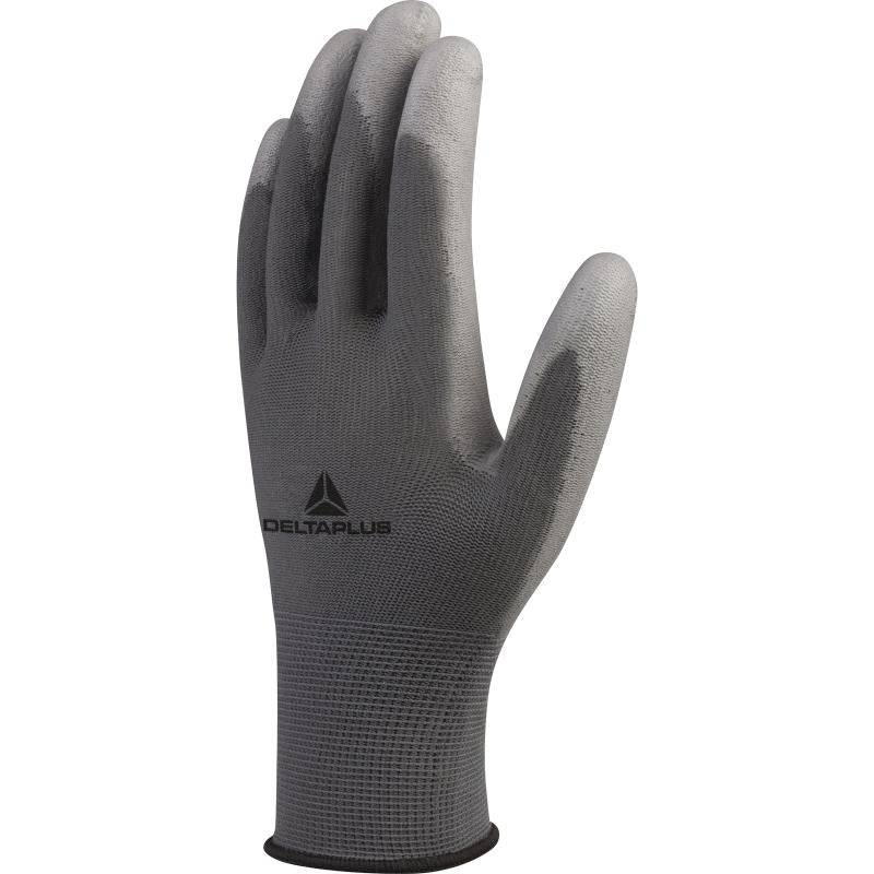 DeltaPlus VE702GR PU Coated Palm 13 Gauge Polyamide Knitted General Handling Gloves (20 Pairs) - SecureHeights