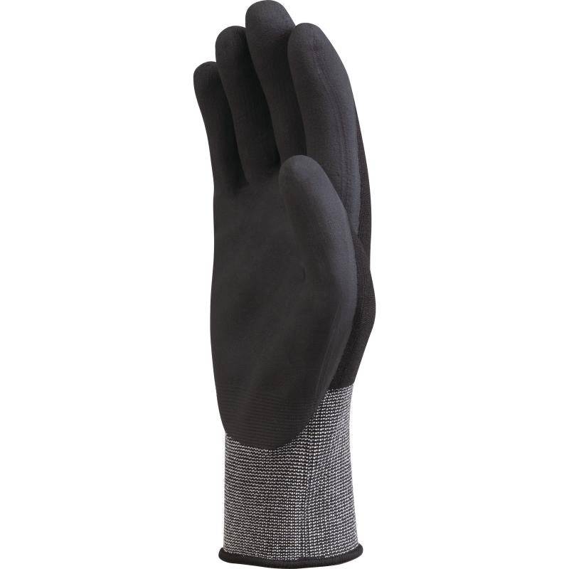 DeltaPlus VE723NO Nitrile Foam Coated Palm 15 Gauge Polyester/Spandex Knitted General Handling Gloves (10 Pairs) - SecureHeights