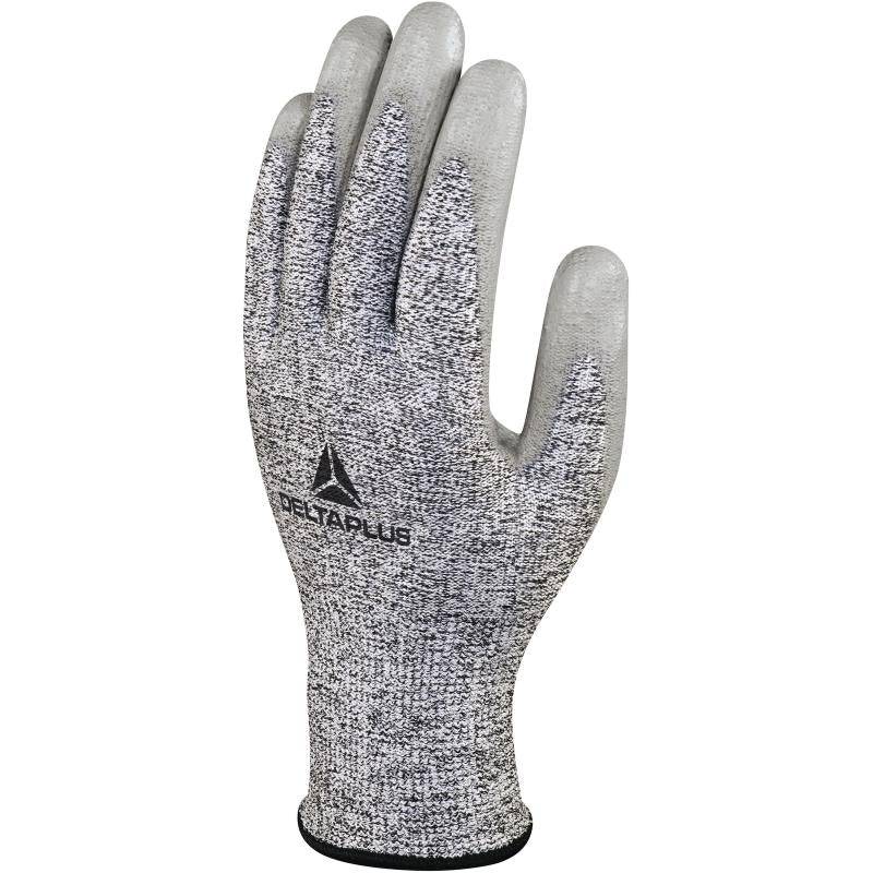 DeltaPlus VENICUTD08 (VENICUT58) Cut D PU Coated Palm 13 Gauge Knitted Safety Gloves (3 Pairs) - SecureHeights