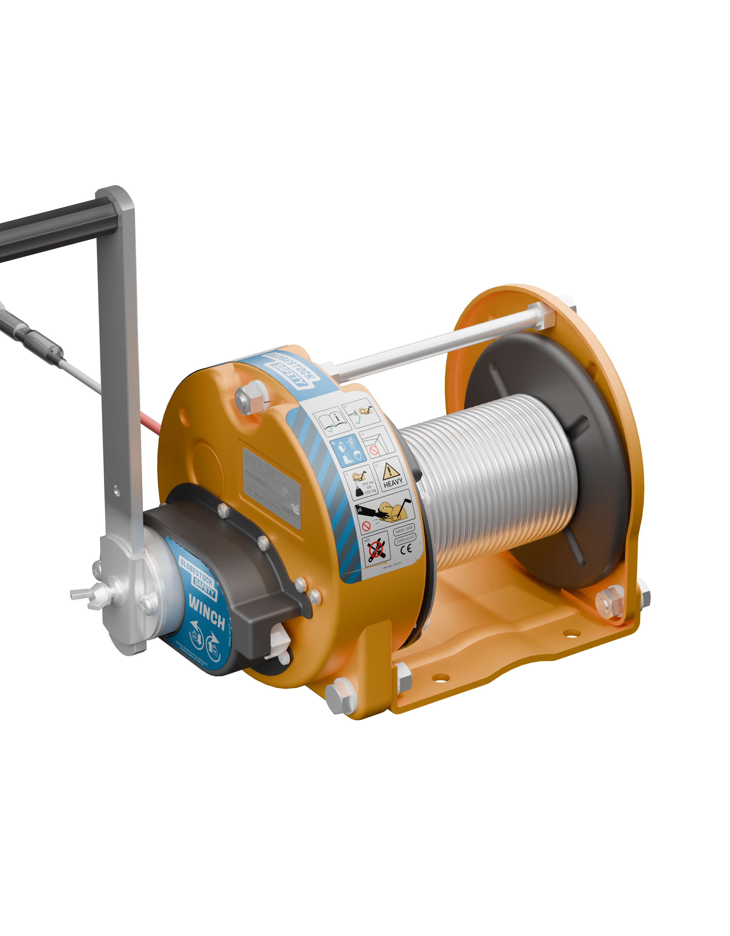 Globestock WINCH 250kg MWL Galvanised Cable Personnel Winch 20m-40m